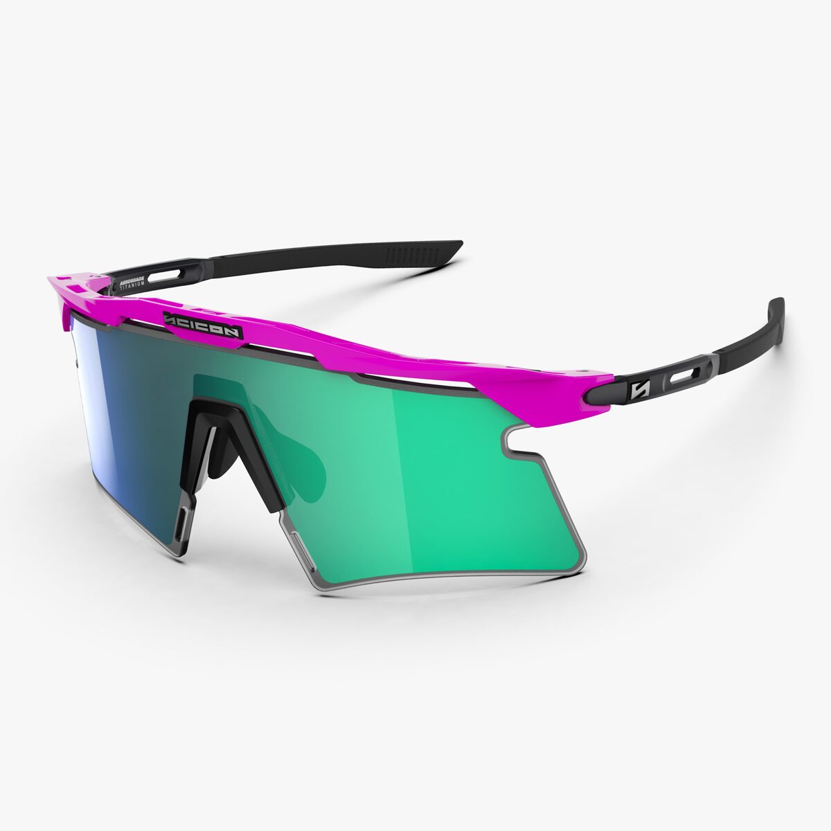 Aeroshade 2.0 Titanium Hồng Fluo Đa gương xanh dương Green hero