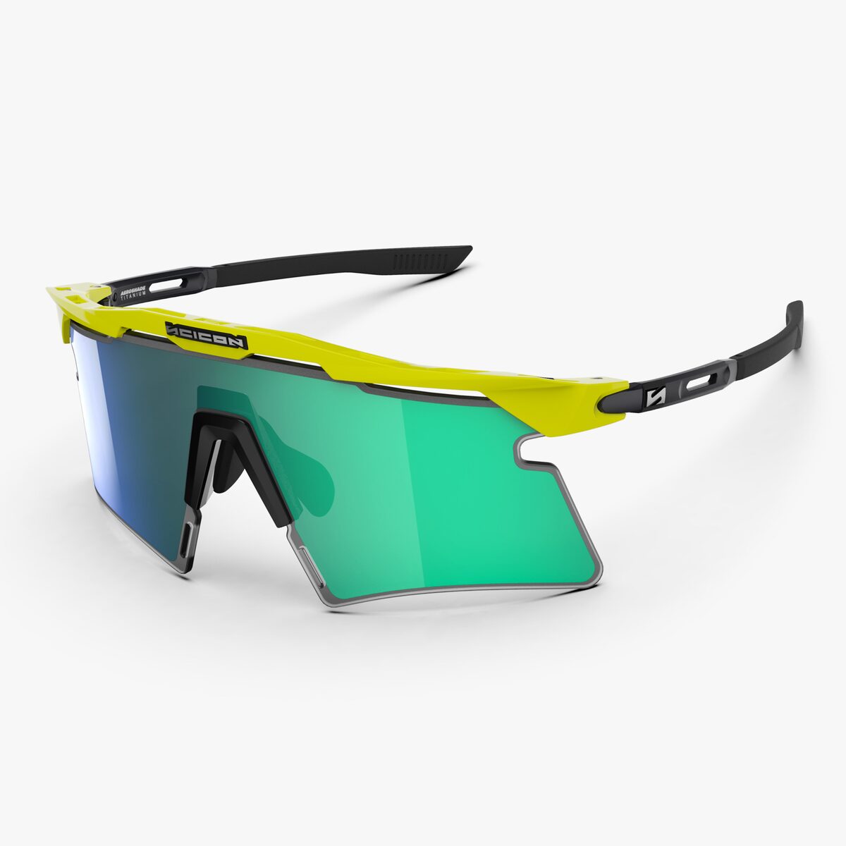Aeroshade 2.0 Titanium Vàng Fluo Đa gương xanh dương Green hero